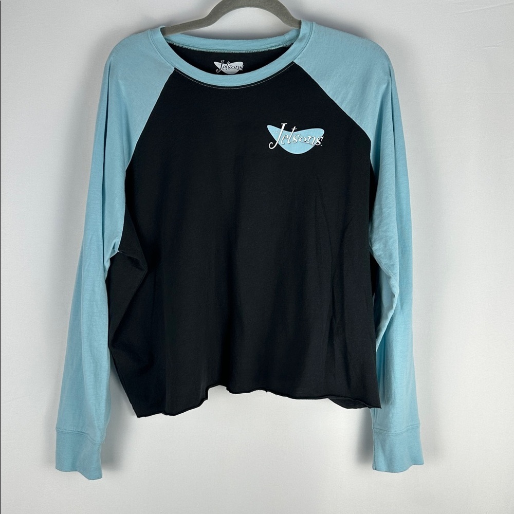 Torrid The Jetsons Black & Blue Cropped Long Sleeve Top